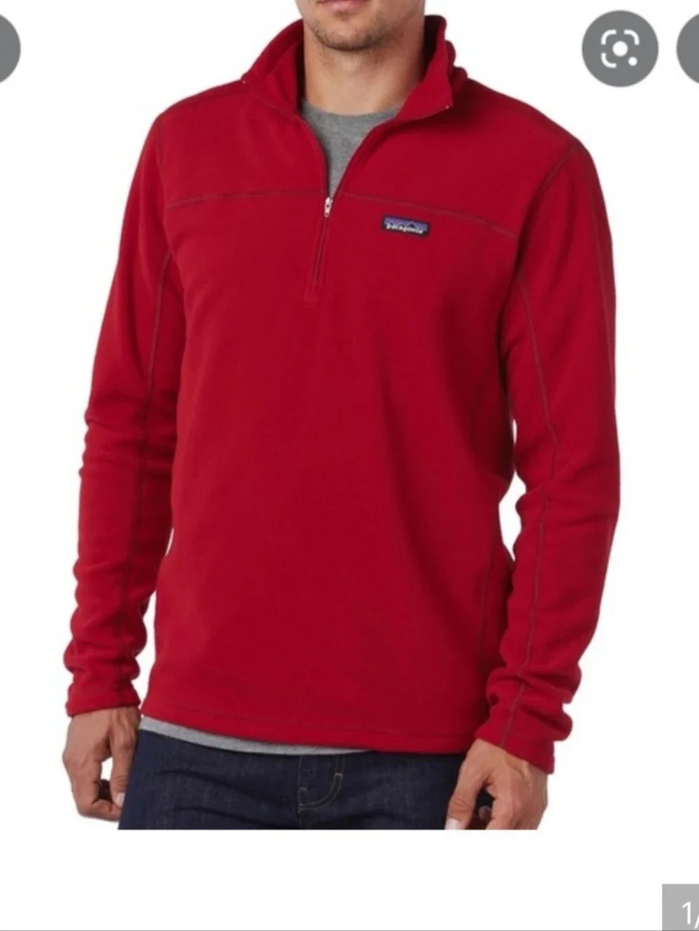 Patagonia Men's Classic Red Micro D Fleece 1/4-Zip size large